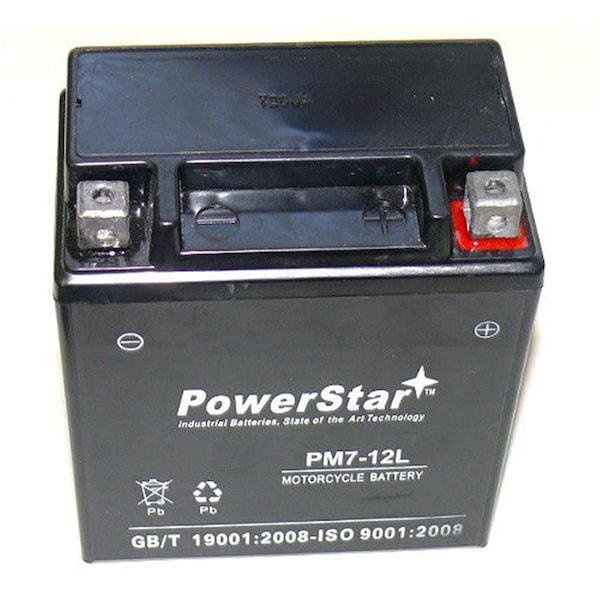 Powerstar 12V YTX7L-BS Sealed Maintenance Free Battery for Powersport Motorcycle Scooter ATV PO47596 - main